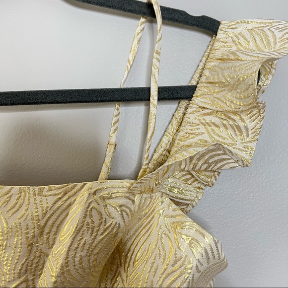 NWT Lilly Pulitzer Kariana Gold Silk Off-The-Shoulder Dress size 6 - Picture 5 of 13